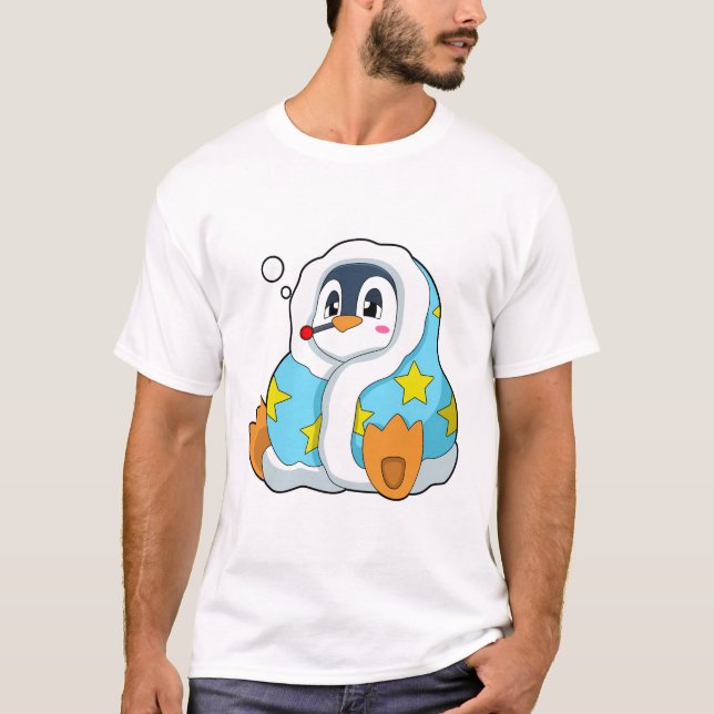 T-shirt Pingouin avec thermomètre clinique (Devant)