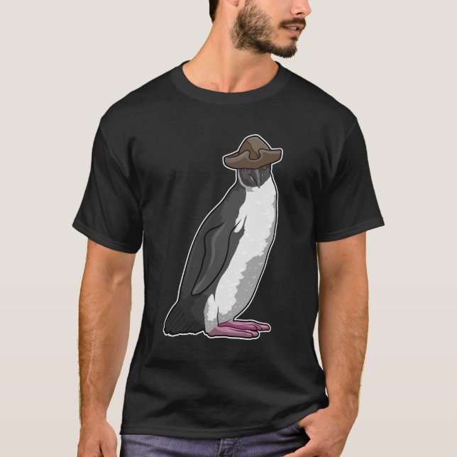 T-shirt Pingouin comme pirate avec Casquette (Devant)