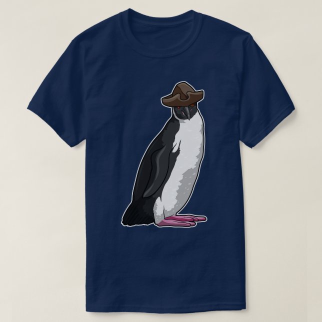 T-shirt Pingouin comme pirate avec Casquette (Design devant)