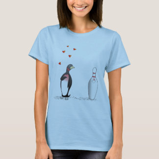 T-shirt Pingouin dans l'amour avec le Pin de bowling