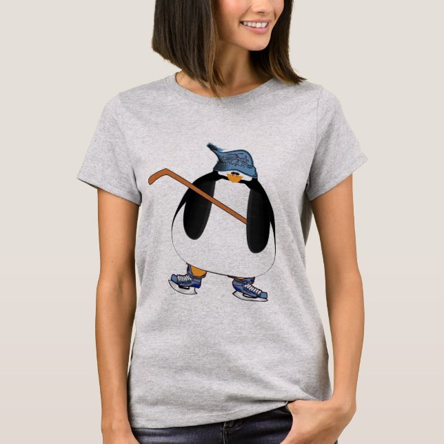 T-shirt Pingouin de maman de hockey (Devant)
