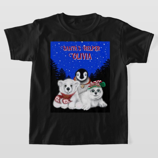 T-shirt Pingouin de Noël bébé phoque d'ours polaire person (Poser)