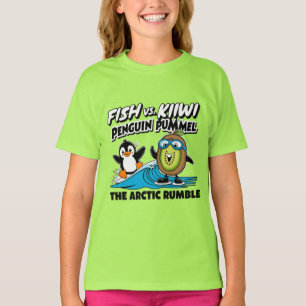 T-shirt Pingouin drôle et kiwi