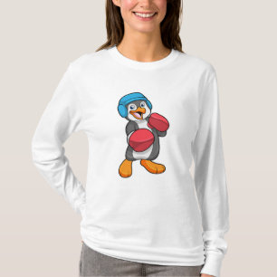 T-shirt Pingouin en boîte avec gants et casque de boxe