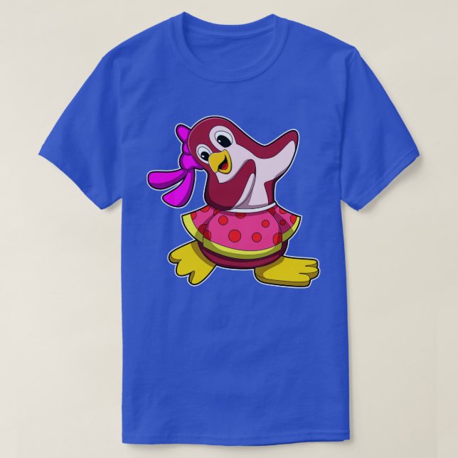 T-shirt Pingouin en danse avec jupe (Design devant)