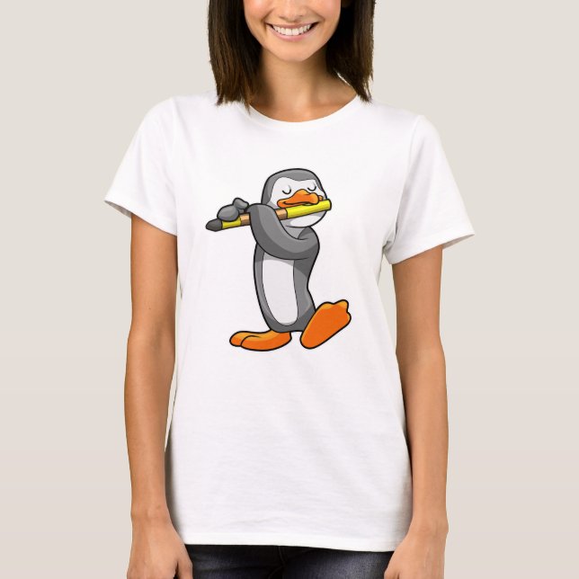 T-shirt Pingouin en musique avec Flûte (Devant)