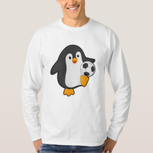 T-shirt Pingouin joueur de football avec balle de football