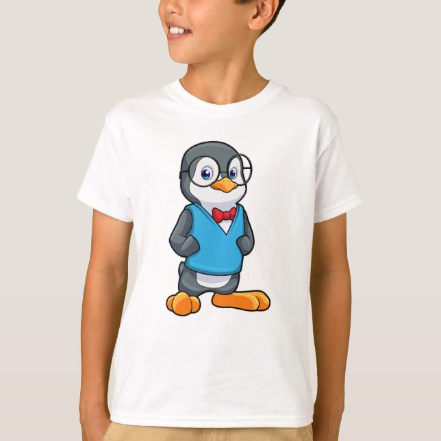 T-shirt Pingouin Nerd avec lunettes (Devant)