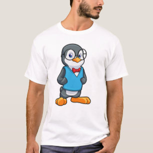 T-shirt Pingouin Nerd avec lunettes