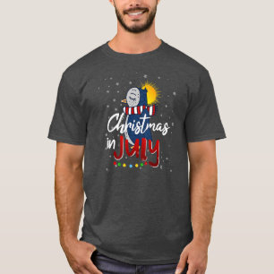 T-shirt Pingouin Noël En Juillet Pingouin Été Hawaïen