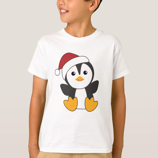 T-shirt Pingouin Noël Neige Animaux d'hiver Pingouins (Devant)