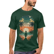 T-Shirt Pingouin Paradis du Coucher de Soleil