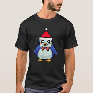 T-shirt Pingouin Pixellit Noël drôle Penguin Noël