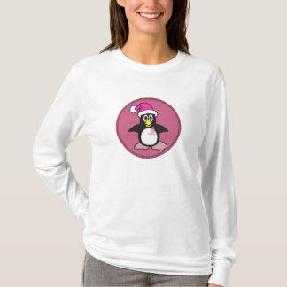 T-shirt pingouin rose de ruban