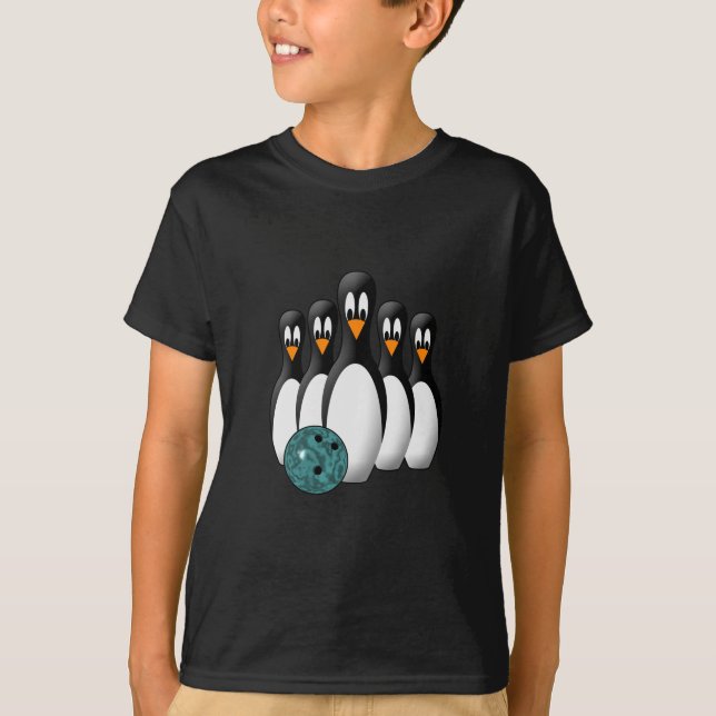 T-shirt Pingouins à épingles de quille mignonnes (Devant)