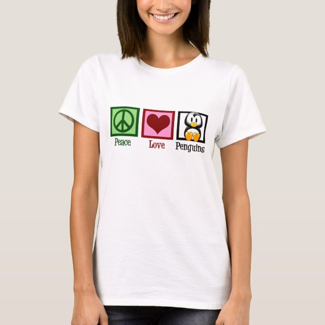 T-shirt Pingouins de Paix Amoureux mignons Femmes (Devant)