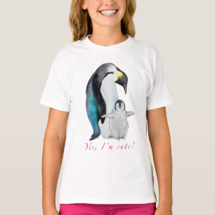 T-shirt Pingouins empereurs d'aquarelle mignons