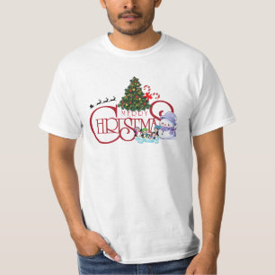 T-shirt Pingouins mignons et Kawaii Snowman Wonderland C