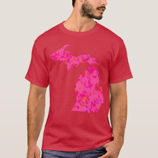 T-shirt Pink abstract Michigan Silhouette