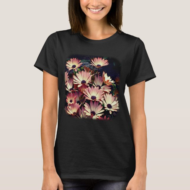 T-shirt Pink African Daisies Floral Nature  (Devant)