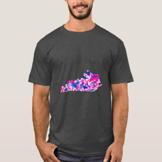 T-shirt Pink and Blue Floral Kentucky Oversized