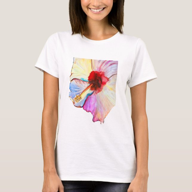 T-shirt Pink aquarelle tulipe art (Devant)