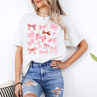 T-shirt Pink Bows Coquette y2k Preppy esthétique