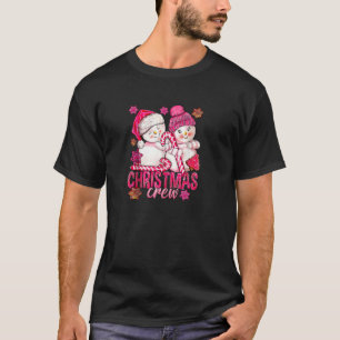 T-shirt Pink Christmas Crew Snowman Avec Sucre de canne Xm