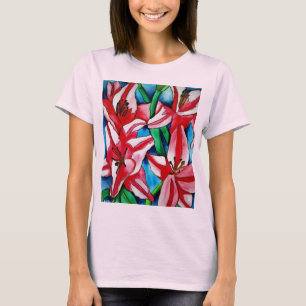 T-shirt Pink day Lily watercolor art painting