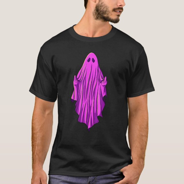 T-shirt Pink ghost with middle fingers (Devant)