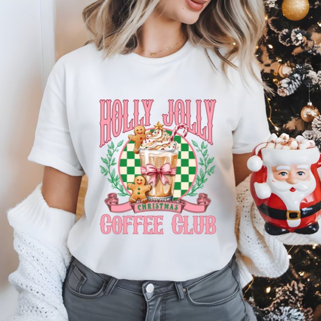 T-shirt Pink Girl Christmas Coffee Club Holiday (Créateur téléchargé)