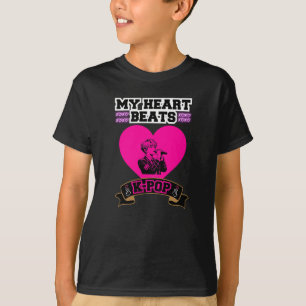 T-shirt Pink Heart Idol chanter KPop Music Love Design