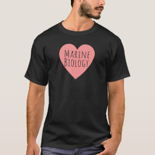 T-shirt Pink Heart Study Of Oceans Scientists I Love Marin