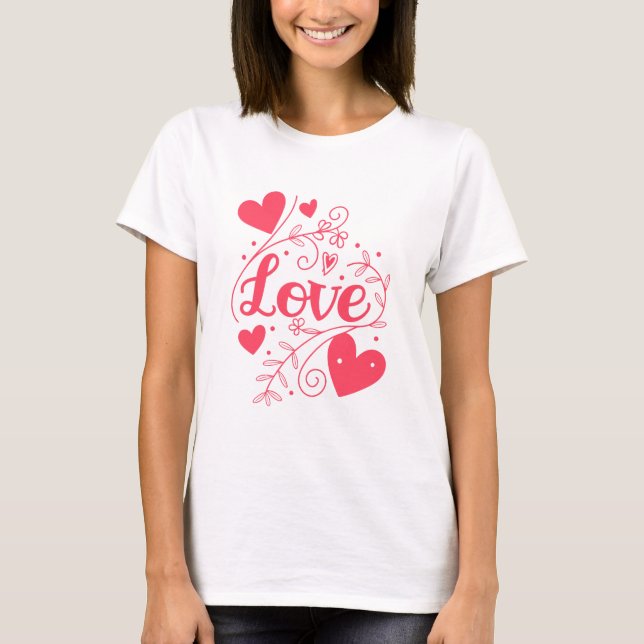 T-shirt Pink Love Floral (Devant)