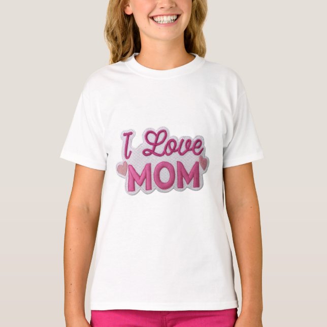 T-shirt Pink Love for Mom (Devant)