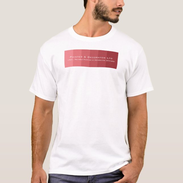 T-shirt Pink Ombre Stripes, Peintre & Décorateur Advert (Devant)
