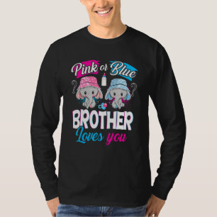 T-shirt Pink or Blue Brother Vous Aime Eléphants Baby Gend