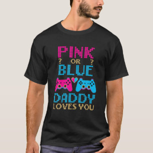 T-shirt Pink or Blue Genre Révéler Vidéo Jeu Papa Gamer Da
