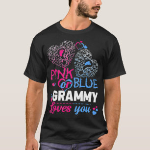 T-shirt Pink Or Blue Grammy Loves You T  Gender Reveal Bab