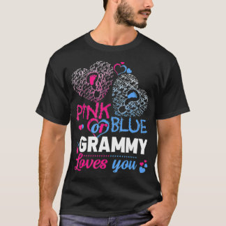 T-shirt Pink Or Blue Grammy Loves You T Gender Reveal Bab