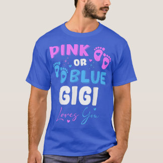 T-shirt Pink or Blue maman aime vous bébé Genre Reveal Gi