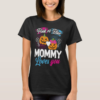 T-shirt Pink or Blue Mommy Loves You Halloween Pumpkin Gen