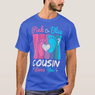 T-shirt Pink Ou Blue Cousin Vous Aime Fête De Révélation D