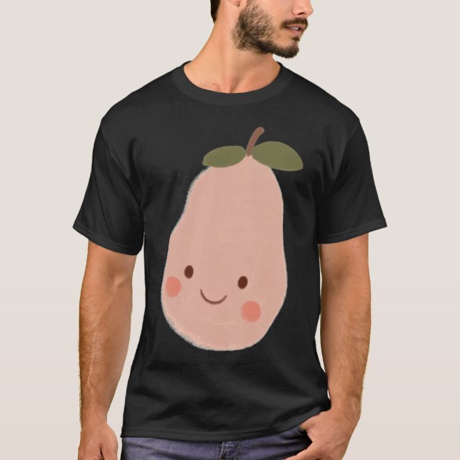 T-shirt Pink Pear Cutie Illustraion (Devant)
