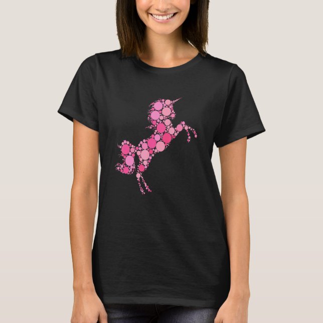 T-shirt Pink Polka Dot Unicorn International Dot Day (Devant)
