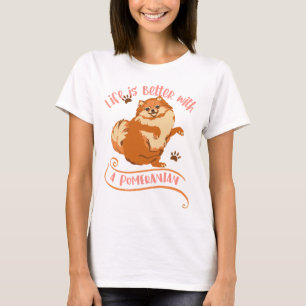 T-shirt Pink Pomeranian Maman