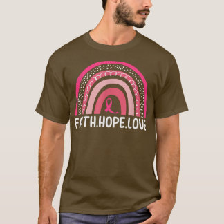 T-shirt Pink Rainbow Ribbon Breast Cancer Awareness Faith