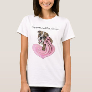 T-shirt Pink Ribbon Bulldog Chien Chien de Chien, Échantil