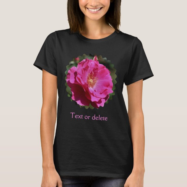 T-shirt Pink Rose Floral Personalized (Devant)
