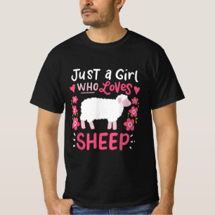 T-shirt Pink Sheep Just A Girl Who Loves Sheep Venin